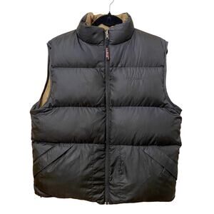 L.L.Bean Down Full Zip Reversible Puffer Vest Jacket Black Mens's Medium M